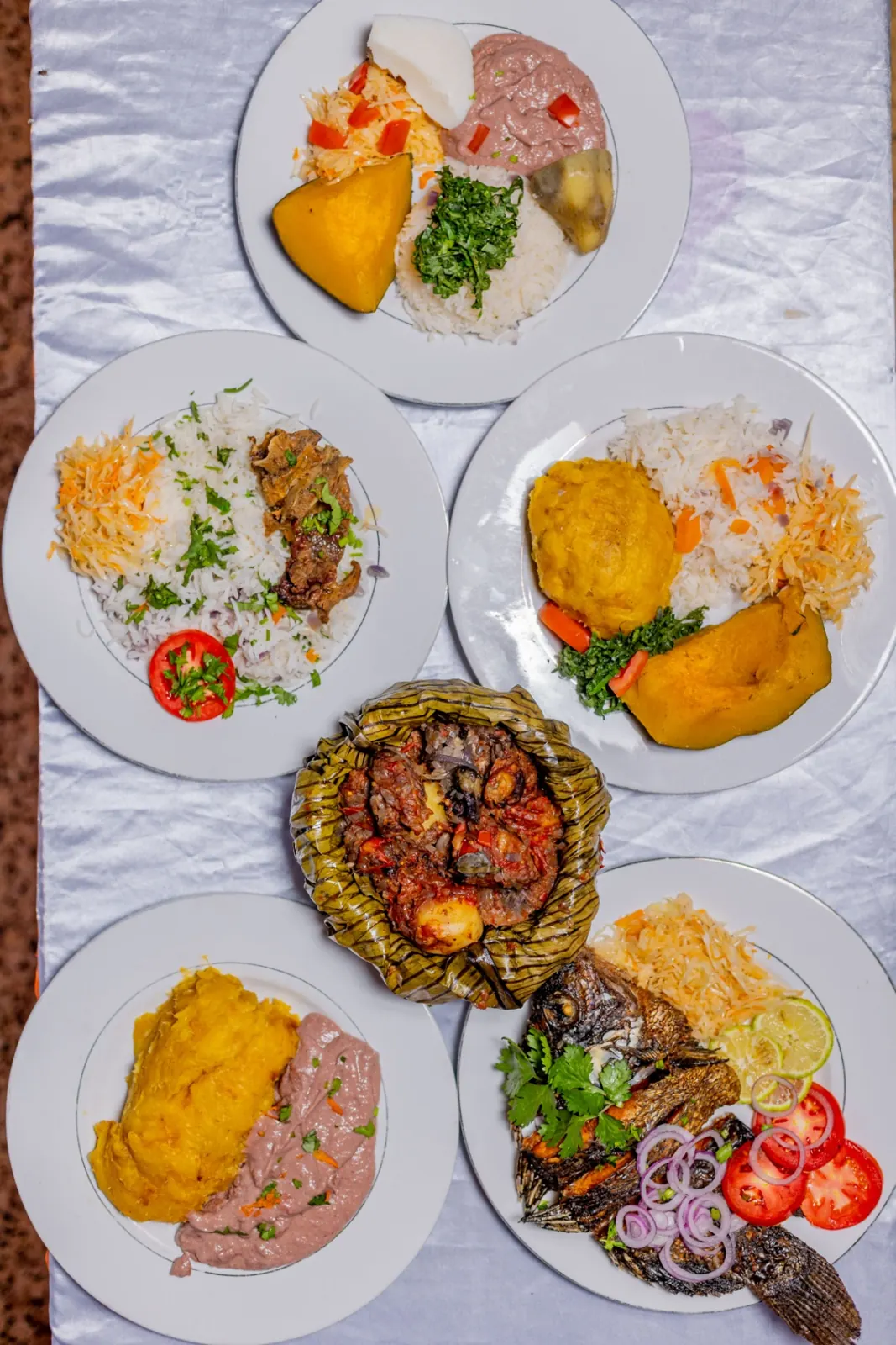 Signature grilled fish plate at Nyondo Restaurant